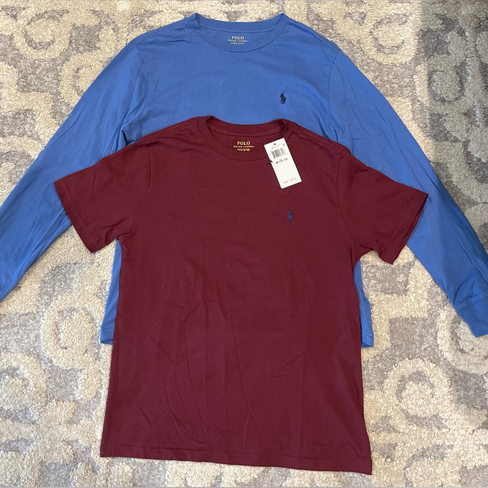 New Ralph Lauren Boys’ Blue and Burgundy Tees